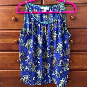 LOFT Vibrant Blue Paisley Camisole - Large